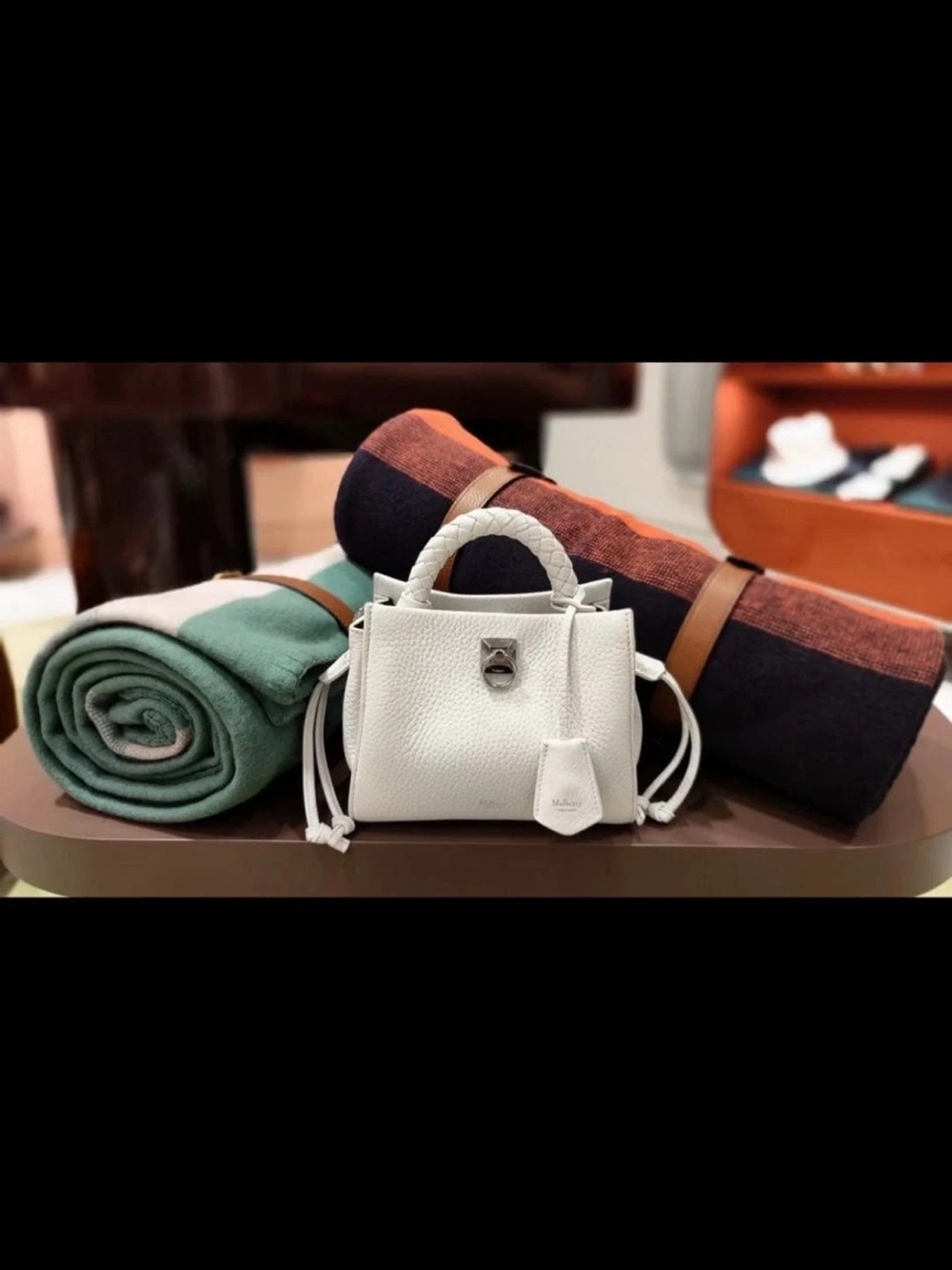 Mulberry Cream Leather Braided-Handle Satchel - Picture 2 of 16
